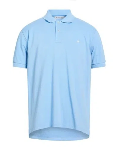 Manuel Ritz Man Polo Shirt Azure Size L Cotton In Blue