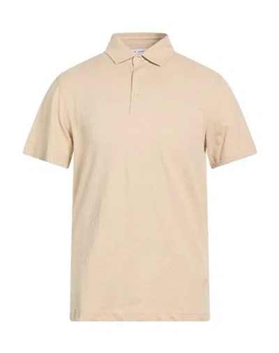 Manuel Ritz Man Polo Shirt Beige Size 3xl Cotton, Linen In Metallic