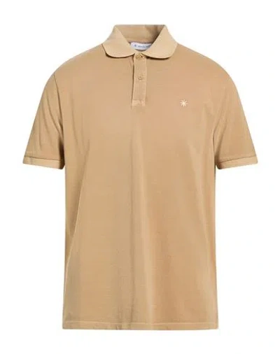 Manuel Ritz Man Polo Shirt Camel Size L Cotton In Brown