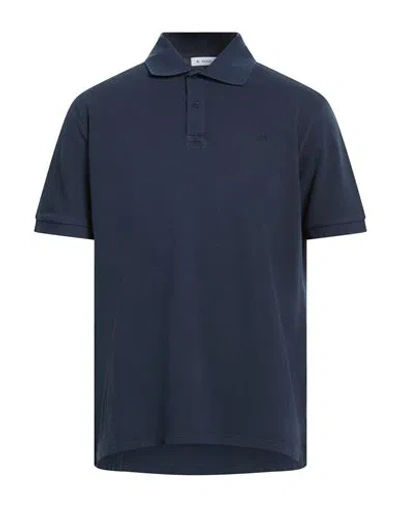 Manuel Ritz Man Polo Shirt Midnight Blue Size L Cotton