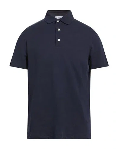 Manuel Ritz Man Polo Shirt Midnight Blue Size Xxl Cotton, Linen