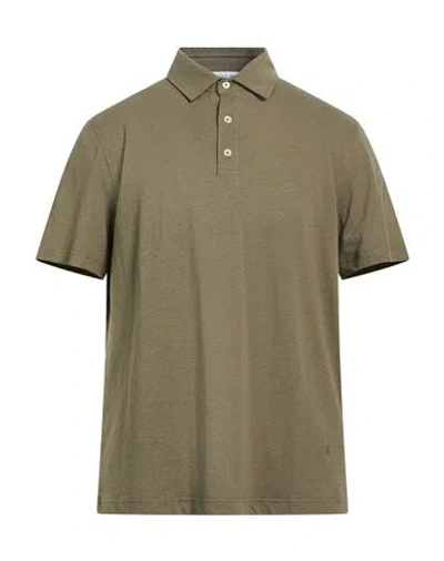 Manuel Ritz Man Polo Shirt Military Green Size Xl Cotton, Linen