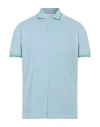 Manuel Ritz Man Polo Shirt Sky Blue Size S Cotton In Blue