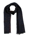 Manuel Ritz Man Scarf Midnight Blue Size - Mohair Wool, Acrylic, Cotton, Polyester In Black