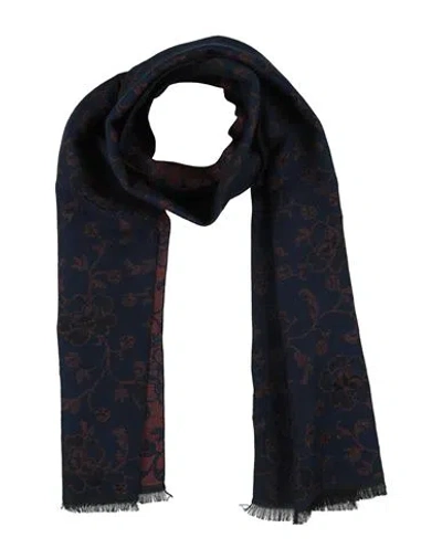 Manuel Ritz Man Scarf Midnight Blue Size - Mohair Wool, Acrylic, Cotton, Polyester In Black