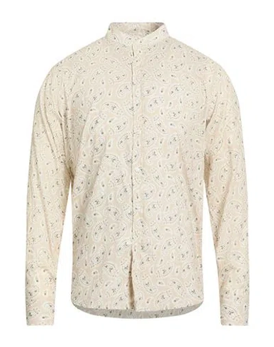 Manuel Ritz Man Shirt Beige Size 15 ½ Cotton In Neutral