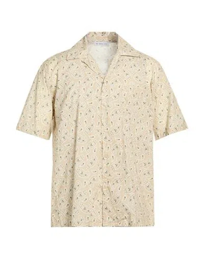 Manuel Ritz Man Shirt Beige Size 16 Cotton In Multi
