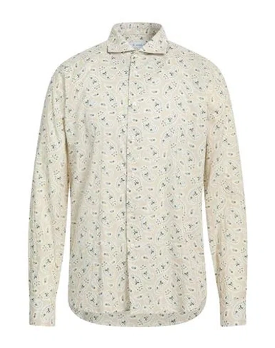 Manuel Ritz Man Shirt Beige Size 17 Cotton In Neutral