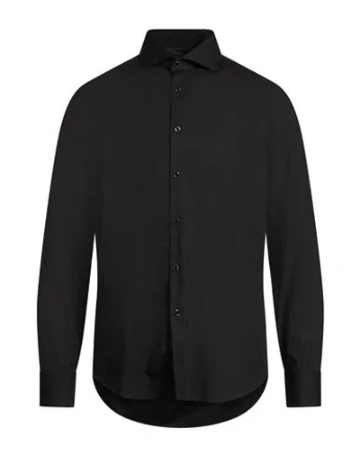 Manuel Ritz Man Shirt Black Size 17 ½ Cotton, Elastane