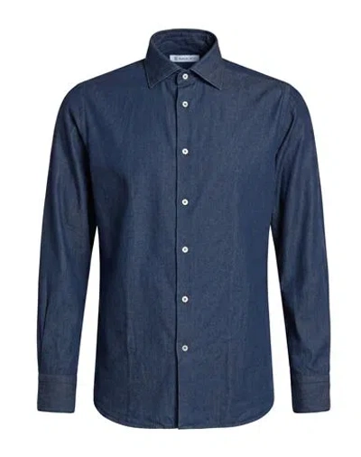 Manuel Ritz Man Shirt Blue Size 15 Cotton