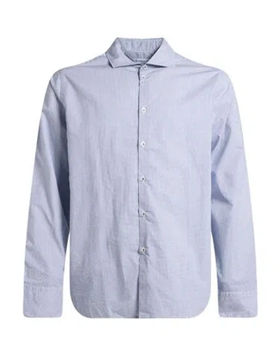 Manuel Ritz Man Shirt Blue Size 16 Cotton In Gray