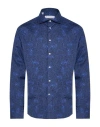 Manuel Ritz Man Shirt Blue Size 16 Cotton, Elastane In Blue