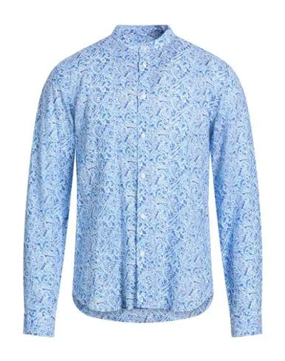 Manuel Ritz Man Shirt Blue Size 16 Linen