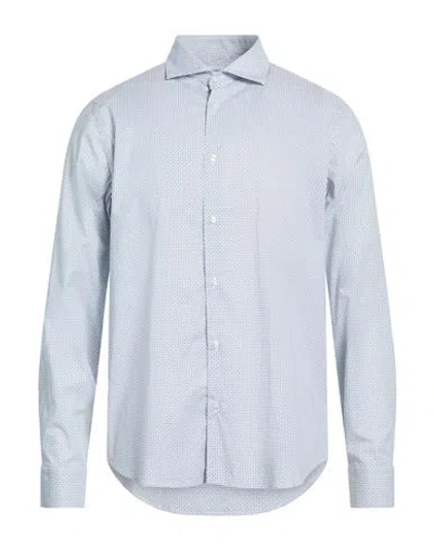 Manuel Ritz Man Shirt Blue Size 17 Cotton, Elastane