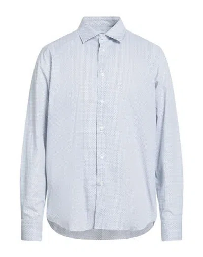 Manuel Ritz Man Shirt Blue Size 17 Cotton, Elastane In Multi