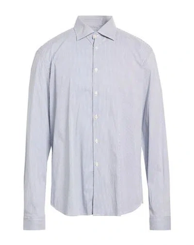 Manuel Ritz Man Shirt Blue Size 17 ¾ Cotton, Polyamide, Elastane