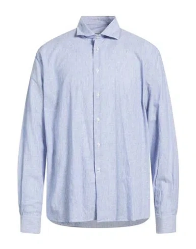 Manuel Ritz Man Shirt Blue Size 17 ½ Linen, Cotton