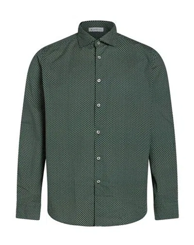 Manuel Ritz Man Shirt Green Size 16 Cotton, Elastane In Multi