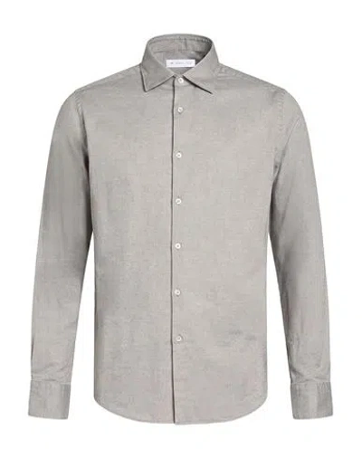 Manuel Ritz Man Shirt Grey Size 15 ¾ Cotton, Elastane In Gray