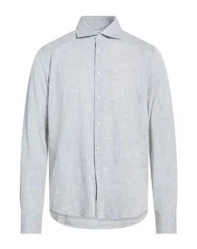 Manuel Ritz Man Shirt Grey Size 16 Linen, Cotton In Gray