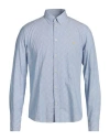 Manuel Ritz Man Shirt Light Blue Size 17 Cotton In Blue