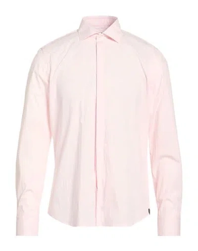 Manuel Ritz Man Shirt Light Pink Size 16 Cotton, Elastane In Multi