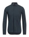 Manuel Ritz Man Shirt Midnight Blue Size 16 Cotton, Polyamide, Elastane