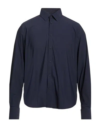 Manuel Ritz Man Shirt Midnight Blue Size 16 Polyamide, Elastane