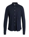 Manuel Ritz Man Shirt Midnight Blue Size 17 Cotton In Blue