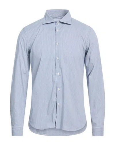 Manuel Ritz Man Shirt Midnight Blue Size 17 Cotton, Polyamide, Elastane