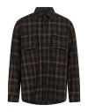 Manuel Ritz Man Shirt Military Green Size 15 ¾ Virgin Wool, Elastane In Green