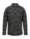 Manuel Ritz Man Shirt Military Green Size 44 Cotton, Elastane In Green