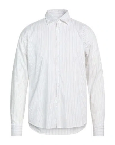 Manuel Ritz Man Shirt Off White Size 16 Cotton, Elastane