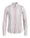 Manuel Ritz Man Shirt Pink Size 16 Cotton, Polyamide, Elastane In Multi