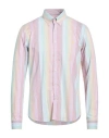 Manuel Ritz Man Shirt Pink Size 16 Cotton, Polyamide, Elastane In Pink