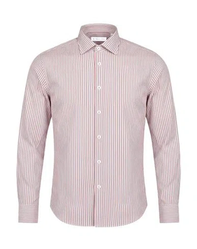 Manuel Ritz Man Shirt Red Size 16 Cotton, Elastane In Purple