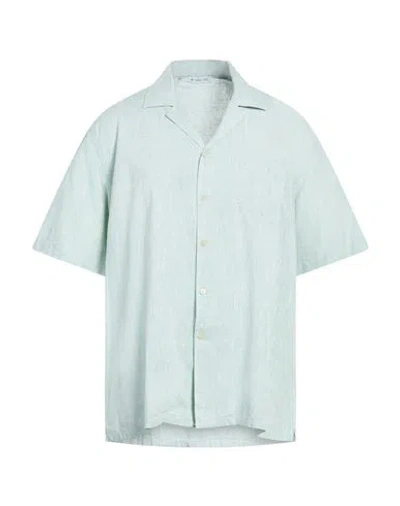 Manuel Ritz Man Shirt Sage Green Size 17 ½ Linen, Cotton