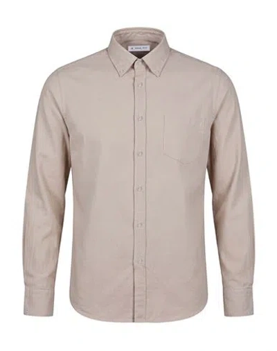 Manuel Ritz Man Shirt Sand Size 16 Cotton, Elastane In Neutral