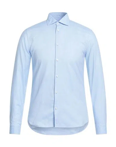 Manuel Ritz Man Shirt Sky Blue Size 15 Cotton, Elastane