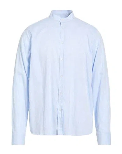 Manuel Ritz Man Shirt Sky Blue Size 16 ½ Silk, Linen