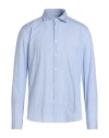 Manuel Ritz Man Shirt Sky Blue Size 17 Cotton, Elastane In Blue