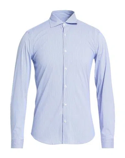 Manuel Ritz Man Shirt Slate Blue Size 15 ½ Cotton, Polyamide, Elastane