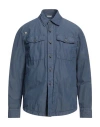 Manuel Ritz Man Shirt Slate Blue Size 38 Cotton, Polyamide