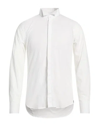 Manuel Ritz Man Shirt White Size 15 ¾ Cotton, Elastane