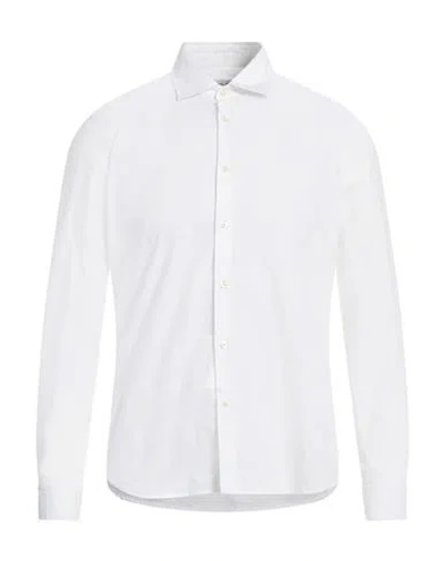 Manuel Ritz Man Shirt White Size 15 ½ Cotton, Elastane In Gray