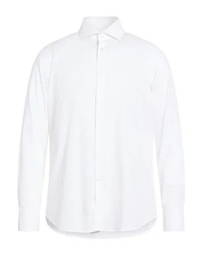 Manuel Ritz Man Shirt White Size 16 Cotton, Elastane