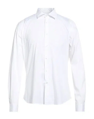 Manuel Ritz Man Shirt White Size 17 ½ Cotton, Elastane