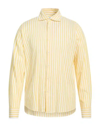 Manuel Ritz Man Shirt Yellow Size 16 Linen, Cotton