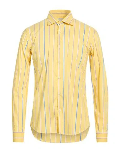 Manuel Ritz Man Shirt Yellow Size 17 ½ Cotton, Polyamide, Elastane