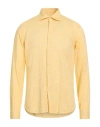 Manuel Ritz Man Shirt Yellow Size 17 Linen, Cotton